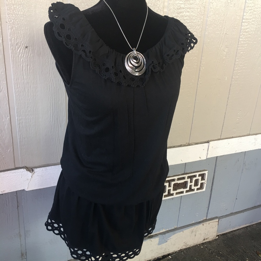💰Black sleeveless roughly collar waste tie dress - Picture 2 of 7